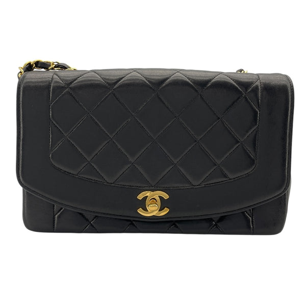 シャネル CHANEL ダイアナ25 A01165 2番台 ブラック　ゴールド金具 ラムスキン レディース ショルダーバッグ