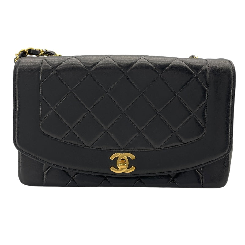 シャネル CHANEL ダイアナ25 A01165 2番台 ブラック　ゴールド金具 ラムスキン レディース ショルダーバッグ