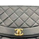 シャネル CHANEL ダイアナ25 A01165 2番台 ブラック　ゴールド金具 ラムスキン レディース ショルダーバッグ