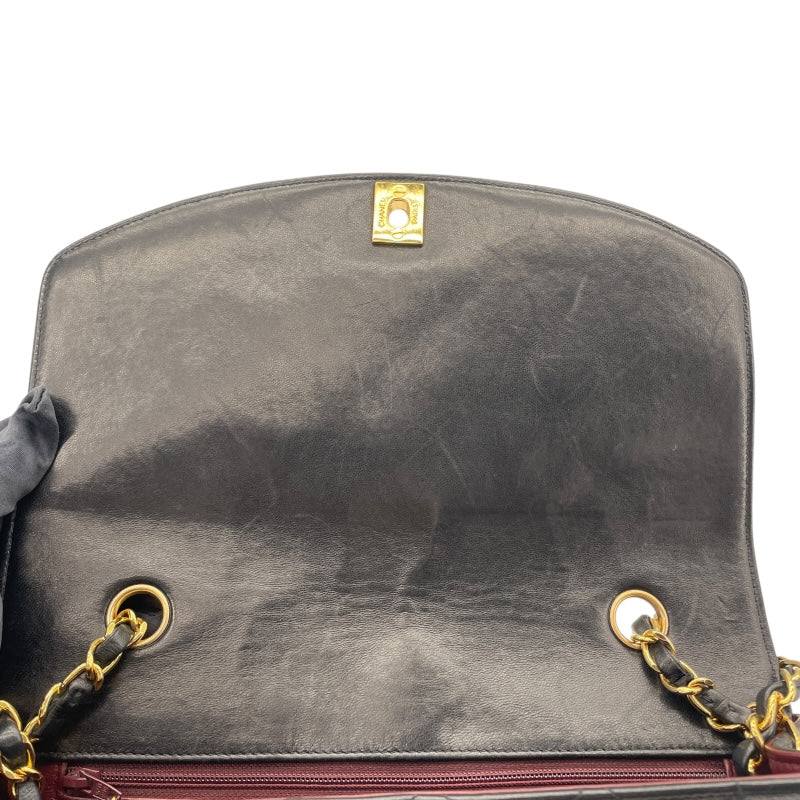 シャネル CHANEL ダイアナ25 A01165 2番台 ブラック　ゴールド金具 ラムスキン レディース ショルダーバッグ