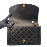 シャネル CHANEL ダイアナ25 A01165 30番台 ブラック　ゴールド金具 ラムスキン レディース ショルダーバッグ