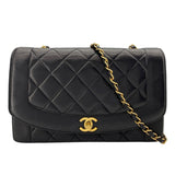 シャネル CHANEL ダイアナ25 A01165 30番台 ブラック　ゴールド金具 ラムスキン レディース ショルダーバッグ