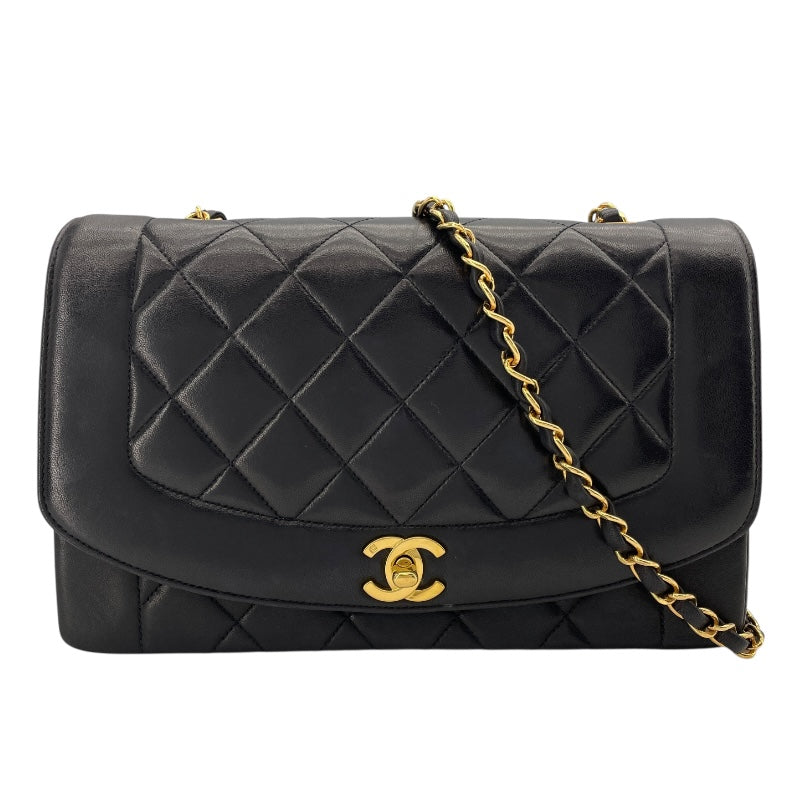 シャネル CHANEL ダイアナ25 A01165 30番台 ブラック　ゴールド金具 ラムスキン レディース ショルダーバッグ