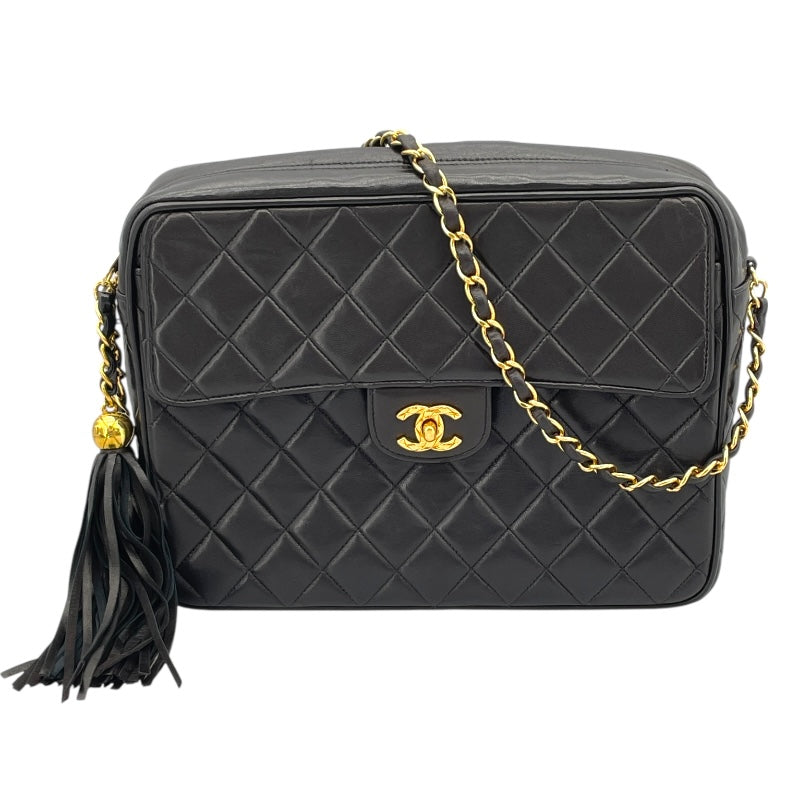 シャネル CHANEL マトラッセ チェーンショルダー 3番台 ブラック ゴールド金具 ラム レディース ショルダーバッグ