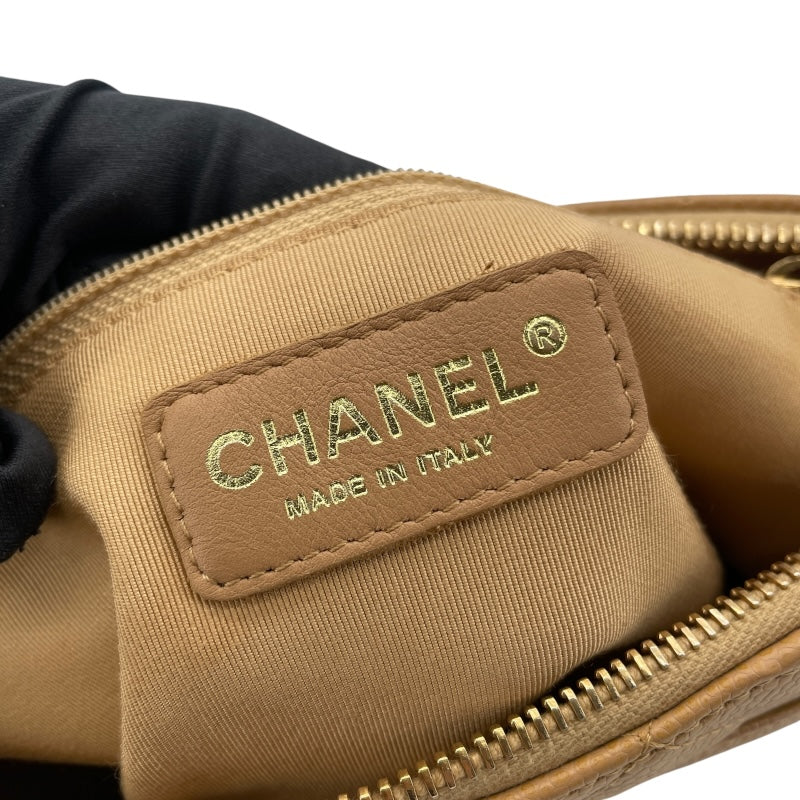 シャネル CHANEL マトラッセワンショルダー A22476 8番台 ベージュ　ゴールド金具 キャビアスキン レディース ショルダーバッグ