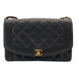 シャネル CHANEL ダイアナ25 A01165 3番台 ブラック　ゴールド金具 キャビアスキン レディース ショルダーバッグ