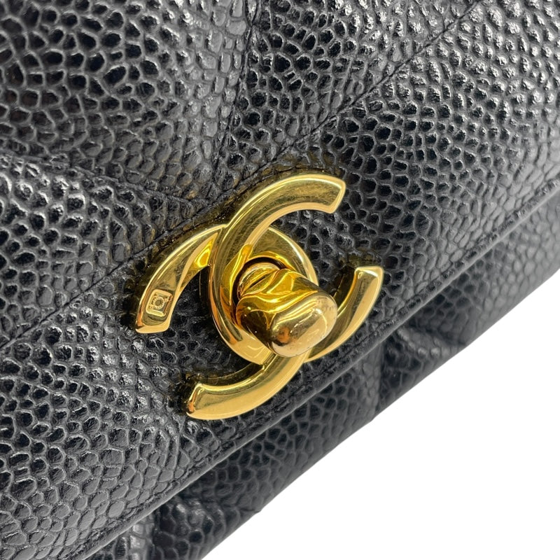 シャネル CHANEL ダイアナ25 A01165 3番台 ブラック　ゴールド金具 キャビアスキン レディース ショルダーバッグ
