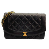 シャネル CHANEL ダイアナ25 A01165 3番台 ブラック ゴールド金具 ラムスキン レディース ショルダーバッグ