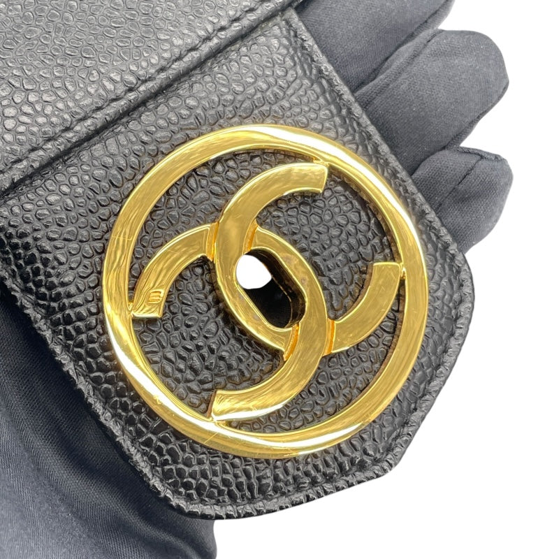 シャネル CHANEL バニティショルダー 3番台 ブラック　GD金具 キャビアスキン レディース ショルダーバッグ