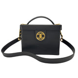 シャネル CHANEL バニティショルダー 3番台 ブラック　GD金具 キャビアスキン レディース ショルダーバッグ