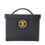 シャネル CHANEL バニティショルダー 3番台 ブラック　GD金具 キャビアスキン レディース ショルダーバッグ