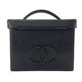 シャネル CHANEL バニティショルダー 3番台 ブラック　GD金具 キャビアスキン レディース ショルダーバッグ