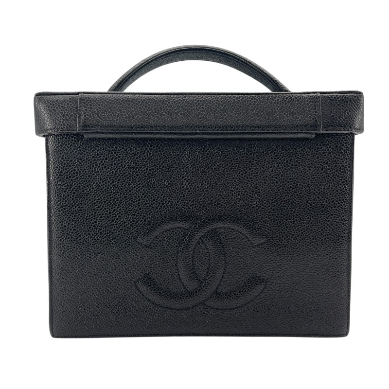 シャネル CHANEL バニティショルダー 3番台 ブラック　GD金具 キャビアスキン レディース ショルダーバッグ