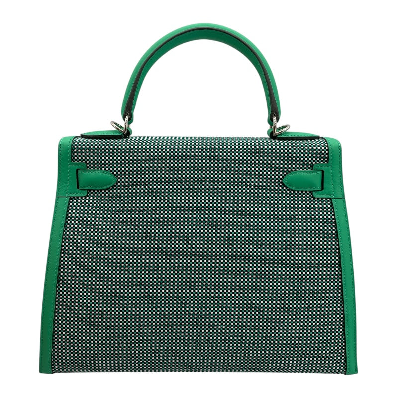エルメス HERMES ケリー28　外縫い U刻 ミント SV金具 キャドリーユ レディース ショルダーバッグ