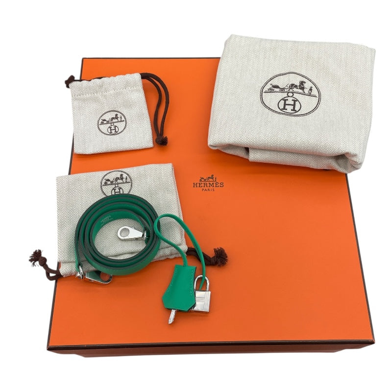 エルメス HERMES ケリー28　外縫い U刻 ミント SV金具 キャドリーユ レディース ショルダーバッグ