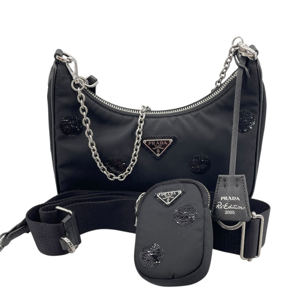 プラダ PRADA Re-Edition ショルダー 1BH204 ブラック ナイロン レディース ショルダーバッグ