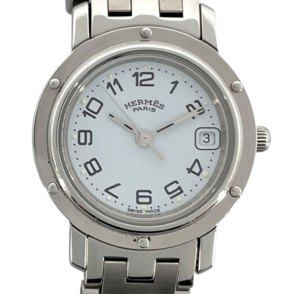 エルメス HERMES クリッパー CL4.210 ホワイト SS レディース 腕時計