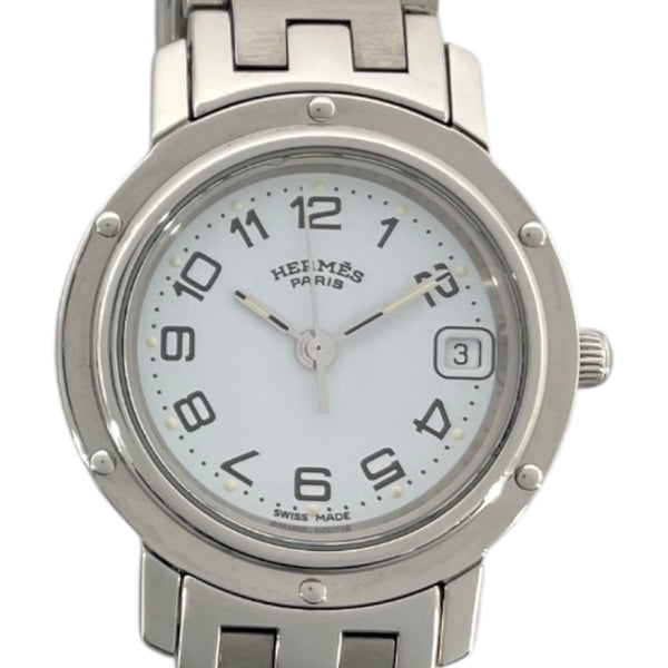 エルメス HERMES クリッパー CL4.210 ホワイト SS レディース 腕時計