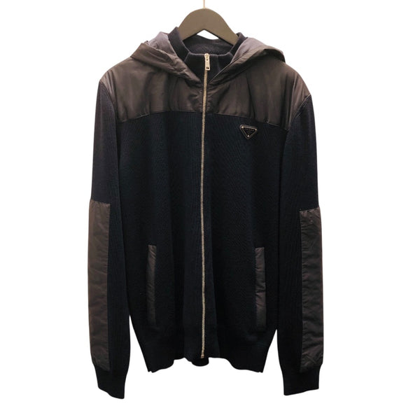 プラダ PRADA トライアングルロゴナイロン切替ブルゾン UMG107 ウール メンズ ブルゾン