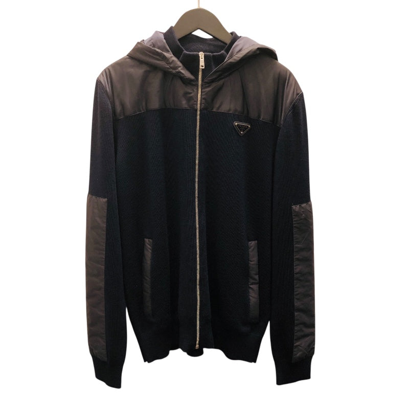 プラダ PRADA トライアングルロゴナイロン切替ブルゾン UMG107 ウール メンズ ブルゾン