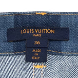 ルイ・ヴィトン LOUIS VUITTON ダミエ柄デニムパンツ FHPA080UY ブルー コットン レディース デニムパンツ