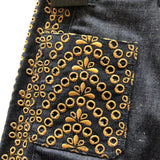 クリスチャン・ディオール Christian Dior デザインバギーデニムパンツ 322P81M3178 インディゴ コットン レディース デニムパンツ