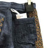 クリスチャン・ディオール Christian Dior デザインバギーデニムパンツ 322P81M3178 インディゴ コットン レディース デニムパンツ