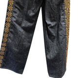 クリスチャン・ディオール Christian Dior デザインバギーデニムパンツ 322P81M3178 インディゴ コットン レディース デニムパンツ