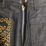 クリスチャン・ディオール Christian Dior デザインバギーデニムパンツ 322P81M3178 インディゴ コットン レディース デニムパンツ