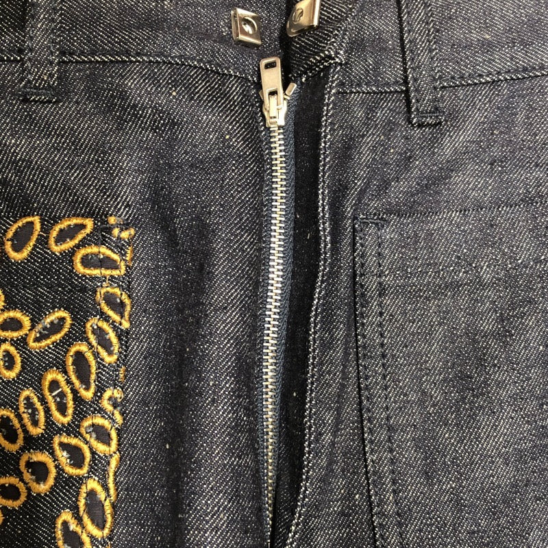 クリスチャン・ディオール Christian Dior デザインバギーデニムパンツ 322P81M3178 インディゴ コットン レディース デニムパンツ