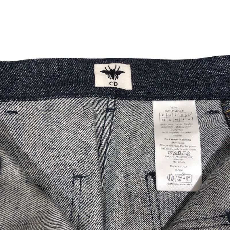 クリスチャン・ディオール Christian Dior デザインバギーデニムパンツ 322P81M3178 インディゴ コットン レディース デニムパンツ