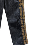 クリスチャン・ディオール Christian Dior デザインバギーデニムパンツ 322P81M3178 インディゴ コットン レディース デニムパンツ