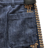 クリスチャン・ディオール Christian Dior デザインバギーデニムパンツ 322P81M3178 インディゴ コットン レディース デニムパンツ