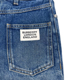 バーバリー BURBERRY ロゴパッチストレッチデニムパンツ 802524 ブルー コットン レディース デニムパンツ