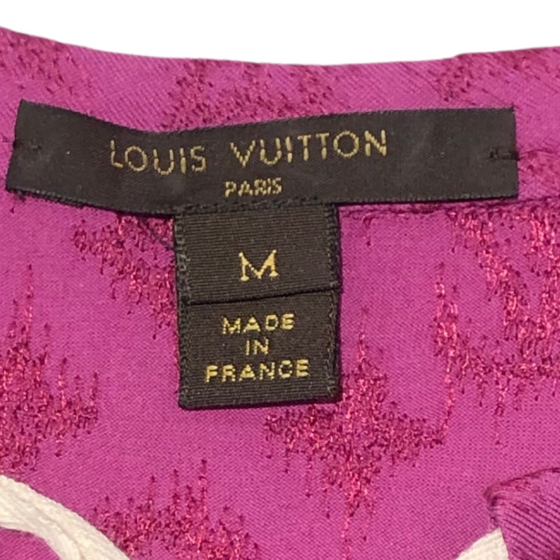ルイ・ヴィトン LOUIS VUITTON モノグラム柄フリルトップス ピンク コットン レディース タンクトップ