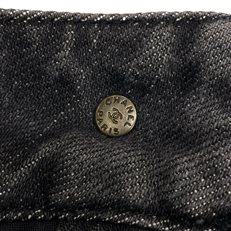 シャネル CHANEL マトラッセキルティングデニムパンツ P44333 ブラック デニム レディース デニムパンツ