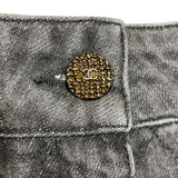 シャネル CHANEL マトラッセキルティングデニムパンツ P44333 ブラック デニム レディース デニムパンツ