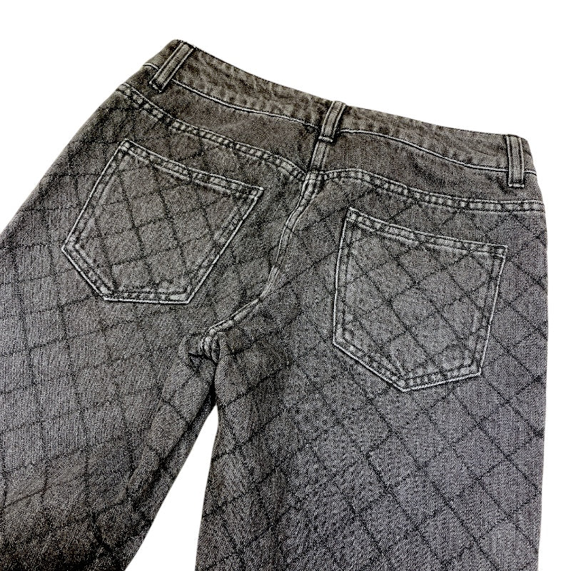 シャネル CHANEL マトラッセキルティングデニムパンツ P44333 ブラック デニム レディース デニムパンツ