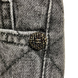 シャネル CHANEL マトラッセキルティングデニムパンツ P44333 ブラック デニム レディース デニムパンツ