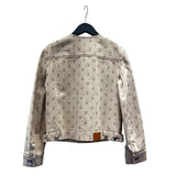 エルメス HERMES コリエドシアン総柄ノーカラージャケット 2E0254DS ベージュ コットン レディース ノーカラージャケット