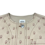 エルメス HERMES コリエドシアン総柄ノーカラージャケット 2E0254DS ベージュ コットン レディース ノーカラージャケット