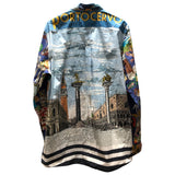 ドルチェ＆ガッバーナ Dolce & Gabbana 総柄プリント長袖シャツ G5EJ1T ブルー コットン メンズ 長袖シャツ