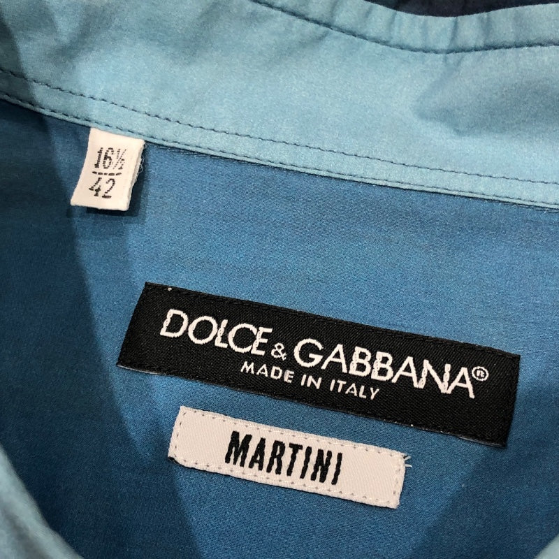 ドルチェ＆ガッバーナ Dolce & Gabbana 総柄プリント長袖シャツ G5EJ1T ブルー コットン メンズ 長袖シャツ