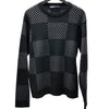 ルイ・ヴィトン LOUIS VUITTON ディストーテッドダミエ柄ニットセーター HKN16W ブラック コットン メンズ ニット