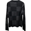 ルイ・ヴィトン LOUIS VUITTON ディストーテッドダミエ柄ニットセーター HKN16W ブラック コットン メンズ ニット