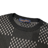 ルイ・ヴィトン LOUIS VUITTON ディストーテッドダミエ柄ニットセーター HKN16W ブラック コットン メンズ ニット