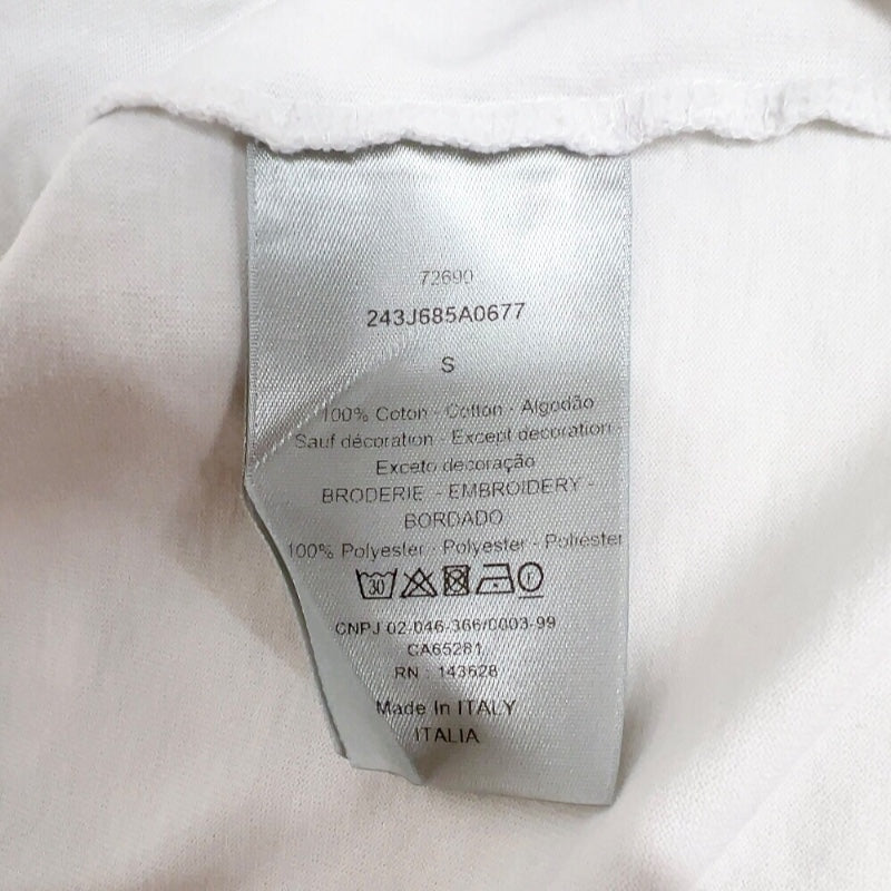 クリスチャン・ディオール Christian Dior ロゴプリントTシャツ 243J685A0677 ホワイト コットン メンズ 半袖Ｔシャツ