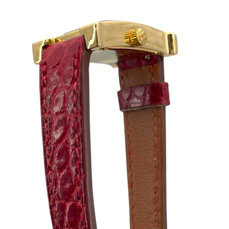 エルメス HERMES Hウォッチ ミニ ホワイトシェル HH1.185 ホワイト K18YG レディース 腕時計