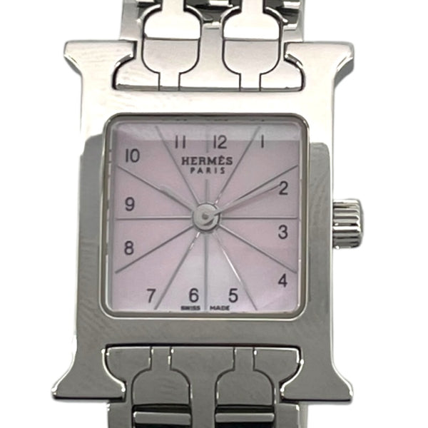 エルメス HERMES Hウォッチミニ ピンクシェル HH1.110 ピンク SS レディース 腕時計