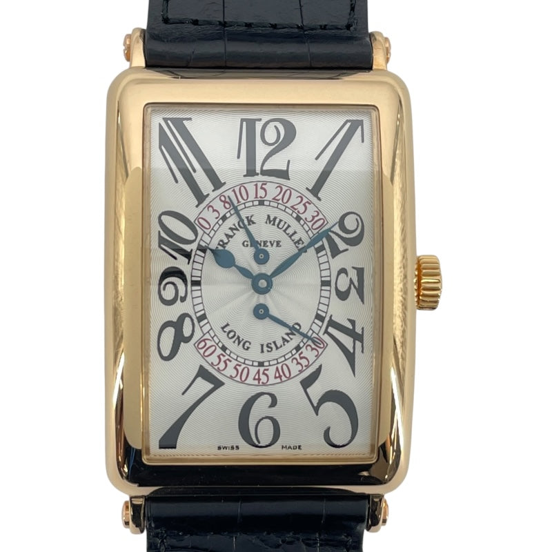 フランク・ミュラー FRANCK MULLER ロングアイランド ビーレトロ セコンド 1100DDSR シルバー K18PG/革ベルト（社外品） 自動巻き メンズ 腕時計